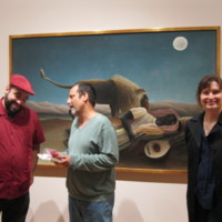 Urayoán Noel, Juan Carlos Flores, and Kristin Dykstra at Henri Rousseau&#039;s La Bohémienne endormie (New York, 2011)